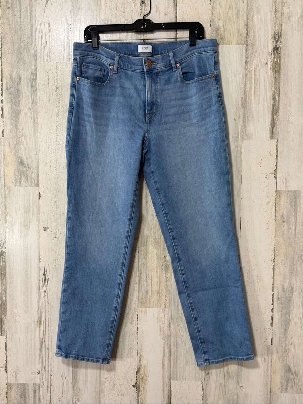 LOFT Boyfriend Denim Blue Straight Leg Ankle Jeans